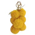 thumbnail image 1 of Faux Fur Ball Keychain Bowknot Grape Design Pom Pom Ball Charm Purse Pendant, 1 of 10