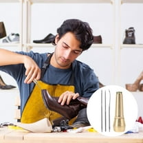 WHAMVOX 1 Set Leather Sewing Awl Needles Kits Copper Handle Hand Stitchers Set Hand Awl Tool Stitching Awl Tool Kit For Leather Fabric Suppliess