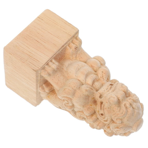 Toyvian Lion Post Finial Wood Khaki 1Pcs Minimalist Style Home Decor