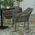 thumbnail image 6 of Merrick Lane Weather Resistant Indoor/Outdoor Stacking Patio Dining Chair with Steel Frame and PE Rattan - Gray, 6 of 11