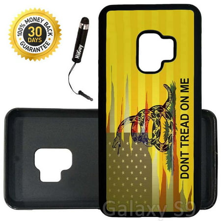 Custom Galaxy S9 Case (Dont Tread On Me Best Flag) Edge-to-Edge Rubber Black Cover Ultra Slim | Lightweight | Includes Stylus Pen by