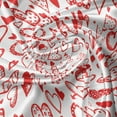 thumbnail image 5 of Ambesonne Valentines Valance Pack of 2, Red and White Sketch, 54"X12", Scarlet White, 5 of 5