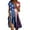 Dark Blue, variant on Women's 4th of July Patriotic Dress, Women Independence Day Theme Round Neck American Flag Print Sundress, Short Sleeve Loose Fit Casual Dress with Pockets,Wine S
