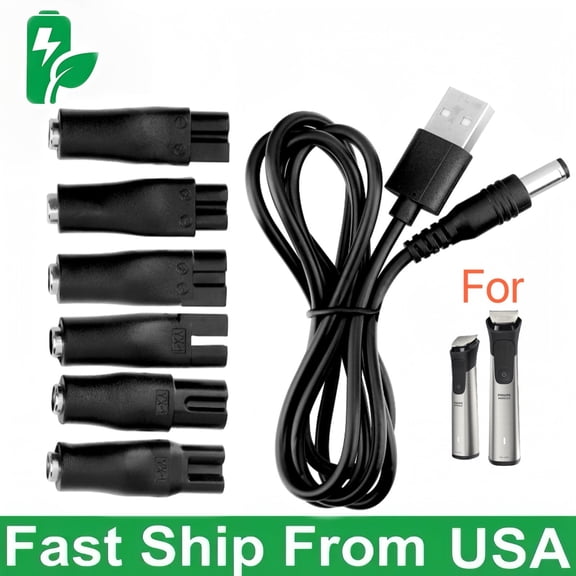 7 PCS Power Cord Compatible with BMG7750/49 MG7770/49Series Shaver, Aquatec