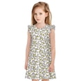 thumbnail image 1 of Fotbe Ducky Vestido de Dormir para Niñas de 3 a 10 Años, Mangas Cortas, Estilo Princesa, Pijama Camisón con Mangas Voladas-Medium, 1 of 6
