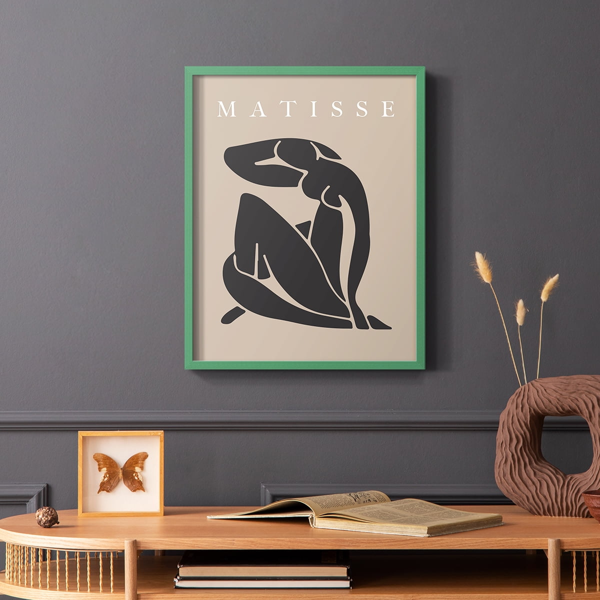 Matisse CCCLXXVIII in Green Solid Wood 22 x 28 Framed Print