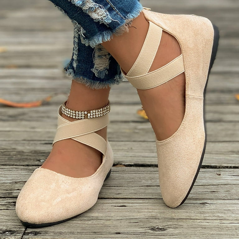 Womens Fashion Ballet Flats Shoes Ankle Strap Mary Jane Flats