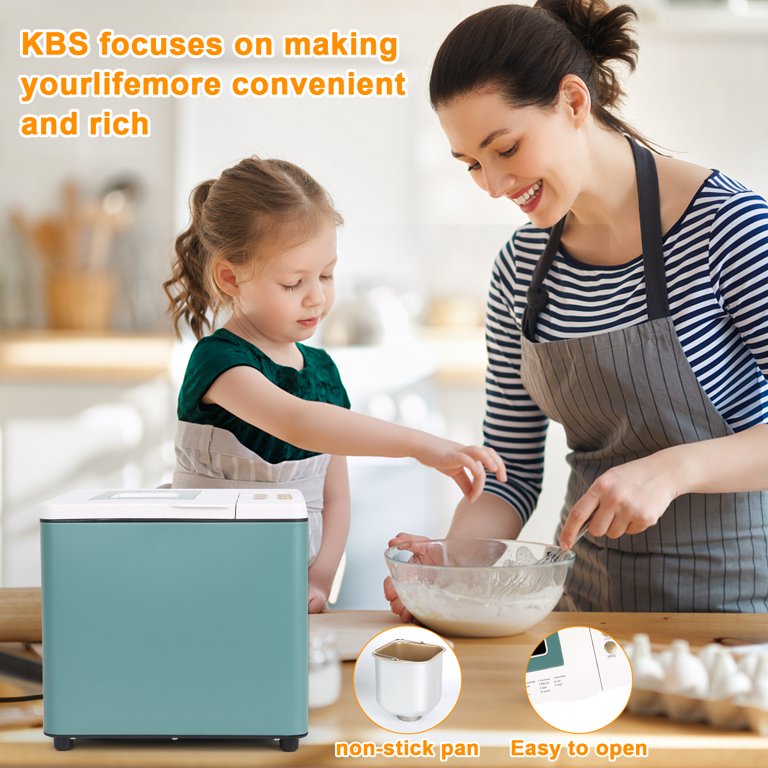 KBS 15-in-1 2LB Bread Maker Machine Fully Automatic LCD Display，Stainless  Steel Model# 004 