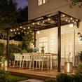 thumbnail image 4 of Leukture 8' x 10' Wall Mounted Lean to Metal Awnings with Sloped Roof Outdoor Patio Gazebo Awning for Backyard Deck White, 4 of 5