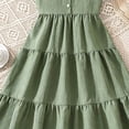 thumbnail image 4 of Babcutegg Girls’ Lightweight Sleeveless Summer Dress With Adjustable Straps And Back Bow Detail Green Size 7, 4 of 5