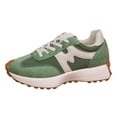 thumbnail image 5 of Rokment Women's Orthopedic Platform Running Walking Shoes Comfortable Vintage Casual Color Block Suede Flatform Mid Heel Tennis Skate Fashion Sneakers Spring Fall Green Size 6.5, 5 of 6