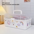 thumbnail image 1 of Desktop Storage Box with Lid Ergonomic Handle Visible Window Storing Living Room Table Space-saving Sundries Organizer Case Daily Use, 1 of 8