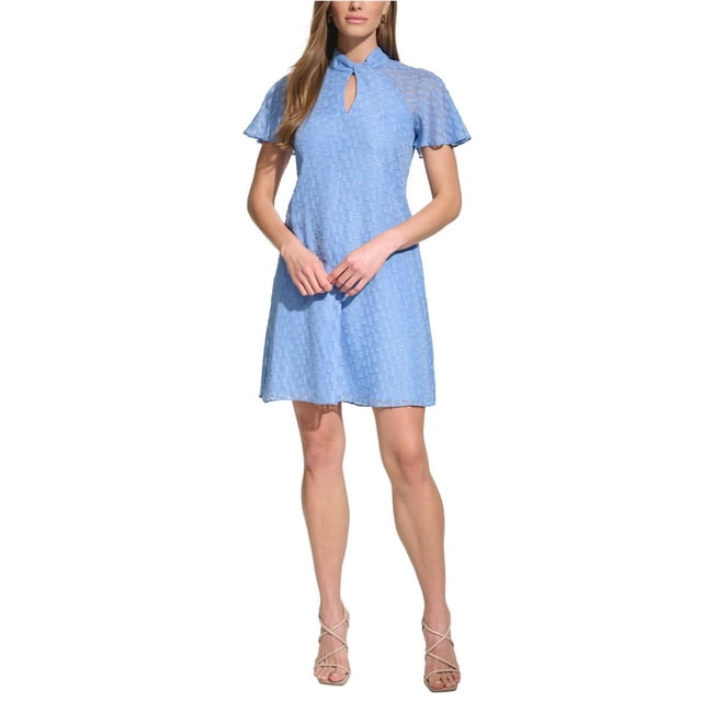 Jessica Howard Womens Flutter Sleeve Aline A-line Dress, Blue, 16