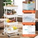 thumbnail image 5 of Carrito de Almacenamiento de Metal, Carro de Servicio Multiusos de 4 Nivel, Cesta de Almacenamiento,Marco de Acero,con Mango,Organizador con Rueda y 2 Rueda Cerradura,para Cocina, Salón, Baño (Blanco), 5 of 7