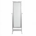 thumbnail image 4 of Tia Pristine White Jewelry Armoire - Lockable with LED Lights, Crystal Border, Full Length, 4 of 10