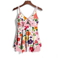thumbnail image 6 of Xdegoge Tankini Swimsuits for Women with Shorts Two Piece V-Neck Tie Knot Front Printed Flowy Bathing Suits Tummy Control Summer Beach Club outfits, 6 of 6