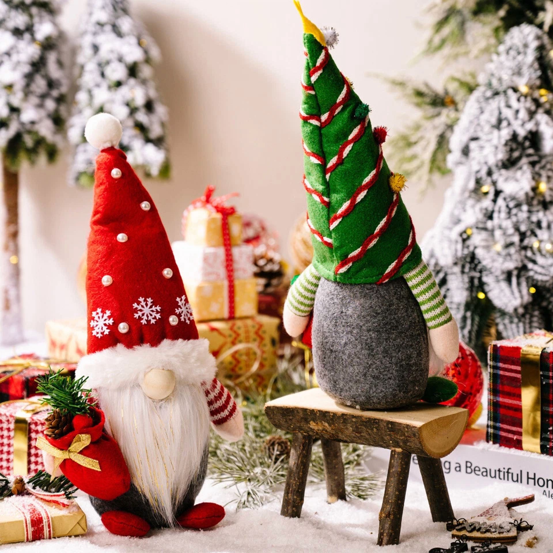 BUTTERFLY- 2Pcs Christmas Gnome Plush Holiday Faceless Gnome Tomte Ornament Decor Gifts