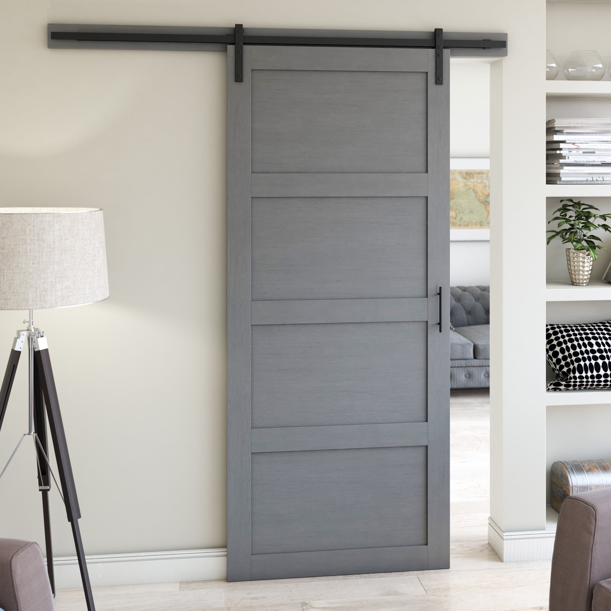 Twin Star Home 42" Wide Sliding Barn Door, Including Track and Installation Hardware Kit