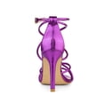 thumbnail image 2 of BLISSFUL STEP Women's Open Toe Strappy Straps Prom Stiletto Heels Sandals Purple 7.5, 2 of 7