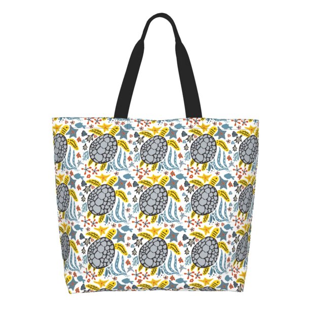 Fotbe Sea Turtle Bolsa Tote Estética de Lona con Estampado para Mujer - Bolsa Reutilizable de Hombro Casual para Vacaciones, Compras, Trabajo y Gimnasio