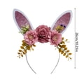 thumbnail image 3 of Bunny Ears Headband for Easter, Floral Spring Headpiece with Rabbit Ears for Women Girls Kids - Adjustable Birthday Headwear, Party & Photography Prop, 3 of 5