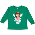 thumbnail image 3 of Inktastic Cute Fairy, Magic Fairy, Brown Hair, Mushroom Girls Long Sleeve Toddler T-Shirt, 3 of 5