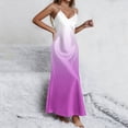 thumbnail image 6 of Women's Summer Casual V-Neck Sleeveless Split Color Strap Maxi Skirt for Beach Vacation and Leisure Wear, 6 of 7
