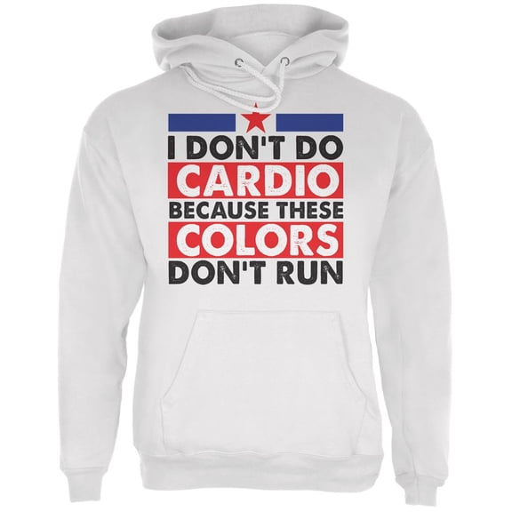 4th of July I Don't Do Cardio White Adult Hoodie - Medium