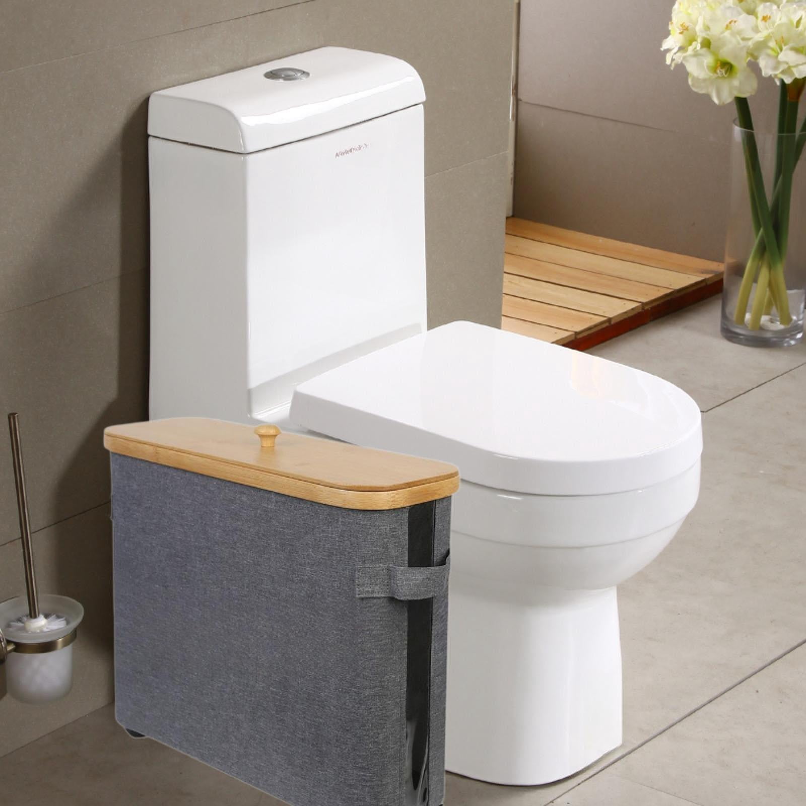Fiocias Toilet Paper Holder Toilet Paper Organizer Foldable Multifunctional Large with grey