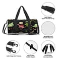 thumbnail image 6 of Xecao Cute Dinosaurs print Round Travel Duffel Bag is a foldable gym bag with an inner pocket, perfect for travel sports, 6 of 8
