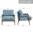 thumbnail image 2 of Duhome Dining Chair Upholstered Accent Chair Wrapped Armchair with Wood Frame for Dining Living Room Bedroom, Blue, 2 of 8