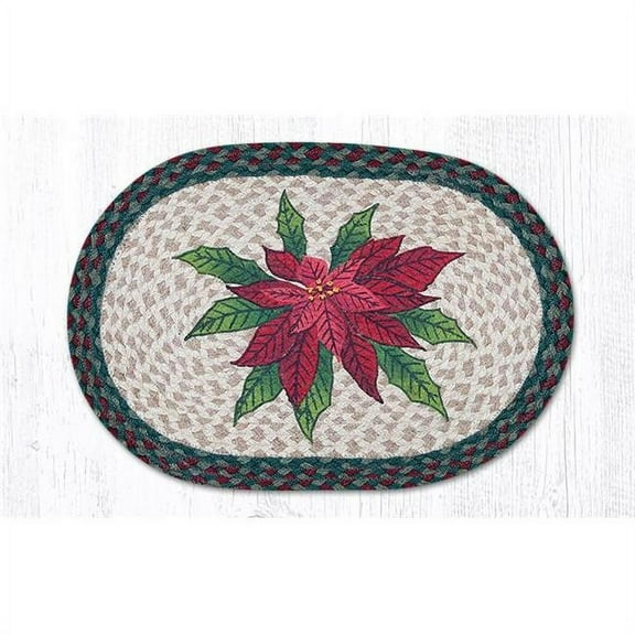 Capitol Importing 48-508P 13 x 19 in. Poinsettia Oval Printed Placemat