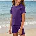 thumbnail image 3 of HBGVBA Girls Summer Outfits Casual 2 Piece Short Sleeve Tee and Bike Shorts Comfy Clothings Set, 3 of 5