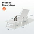 thumbnail image 3 of Pellebant Set of 2 Outdoor Chaise Lounge Aluminum Adjustable Patio Recliner Chairs White, 3 of 9