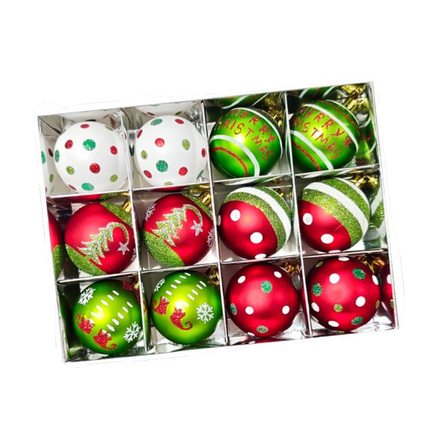 Adornos navideños de bolas, bolas decorativas resistentes, novedad, diámetro 2,36 pulgadas Estilo B