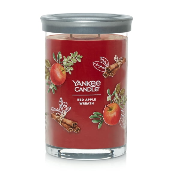 Yankee Candle Signature Large 2-Wick Candle, Red Apple Wreath, 20 oz