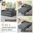 thumbnail image 6 of FFH 3 in 1 Convertible Pull Out Sofa Bed with Storage, Loveseat Sleeper Sofa for living room with 3-Level Adjustable Backrest, Velvet Gray, 6 of 9