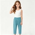 thumbnail image 5 of LJEFF Kids Elastic Waist Wide Leg Pants, Loose Solid Color Casual Soft Boys and Girls Trousers Light Blue Size 4 T, 5 of 7