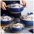 thumbnail image 5 of Japanese Donabe Clay Pot Casserole, Traditional Ceramic Family Hot Pot Cookware for Stew Soup Round Casserole, Stockpot Soup Pot for Steaming Heat-Insulating, 5 of 7