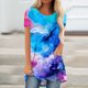 thumbnail image 2 of Blusa informal de manga corta con cuello redondo y estampado suelto de verano para mujer con estilo OAVQHLG3B Store  lin121212, 2 of 4