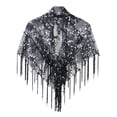 thumbnail image 3 of fenteer Women Shawl Wrap Comfortable Sequin Evening Cape Wrap for Summer Party Dance Black, 3 of 8