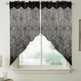 thumbnail image 2 of Ombre Gray Geometric Swag Valances for Windows, Kitchen Window Curtains Over Sink, Modern Abstract Art Window Treatment Curtains for Living Room/Bedroom Curtains 2 Panel Sets 36"x45", 2 of 8
