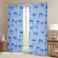 thumbnail image 2 of Feelyou Cartoon Blue Bow Blackout Curtains Set of 2 (52x84 Each) for Child, Girly Buffalo Bow-tie Window Curtains, Dreamy Princess Ribbon Curtains and Drapes, Blackout Curtains Room Decor, 2 of 6
