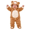 thumbnail image 5 of Animal for Soft Warm Bear Hooded Long Sleeve Jumpsuit Cartoon Outfit, 5 of 6