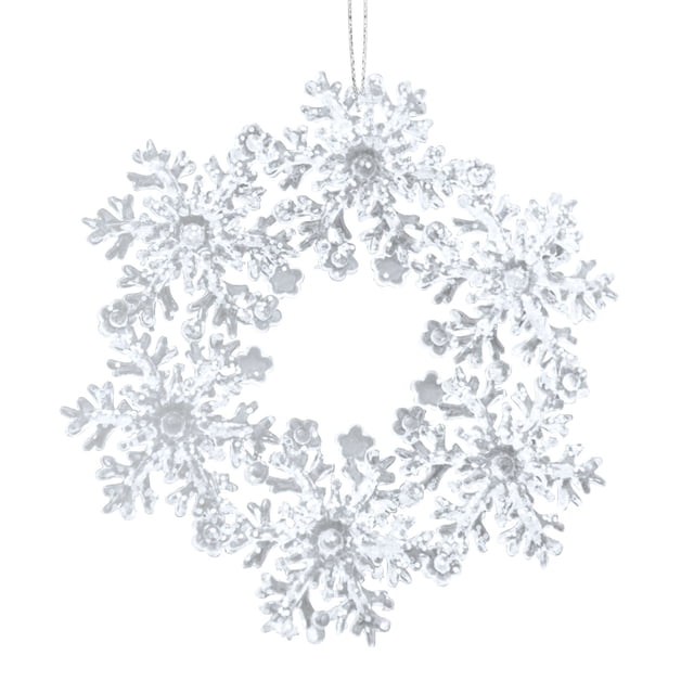 Colgante de Copo de Nieve de Reno de Árbol de Navidad de Acrílico Transparente, Adorno Colgante Pequeño para Árbol de Navidad.