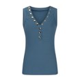 thumbnail image 2 of Timegard Going out Tops for Women Notched V Neck Sleeveless Knit Skinny Comfy Summer Casual Tank Tops, 2 of 5
