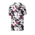 thumbnail image 7 of JTZGDY Women Hawaiian Shirt Soft Cool Summer Hawaii Shirts Floral Tropic Print V Neck Collared Beach Vacation T-Shirt Short Sleeve Button Up Lightweight Cardigan Tops Pink#06 XXXXXL, 7 of 7