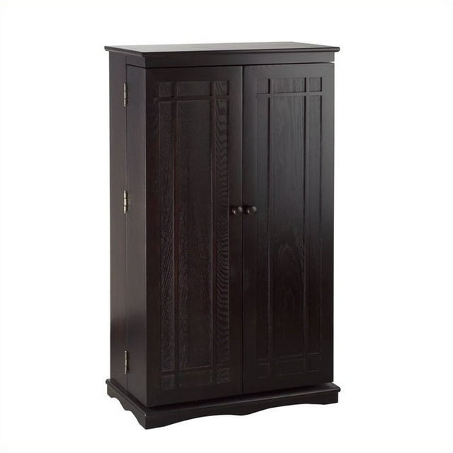 Pemberly Row 40" Louvered Mission Style Multimedia Cabinet in Espresso
