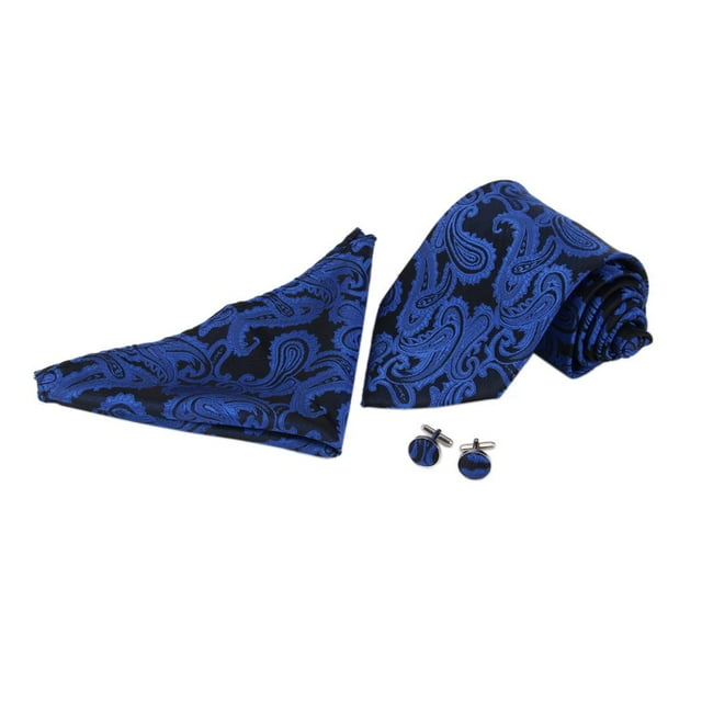 Conjunto de Corbata de jacquard Sunnimix para hombre Azul real
