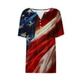 thumbnail image 5 of NTACZA Henley Womens Tops Dressy Casual American Flag Print Regular Button Short Sleeve Women Graphic Tees Patriotic T Shirts, 5 of 5